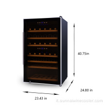 Sotto il frigorifero per vino a doppia zona in acciaio inossidabile